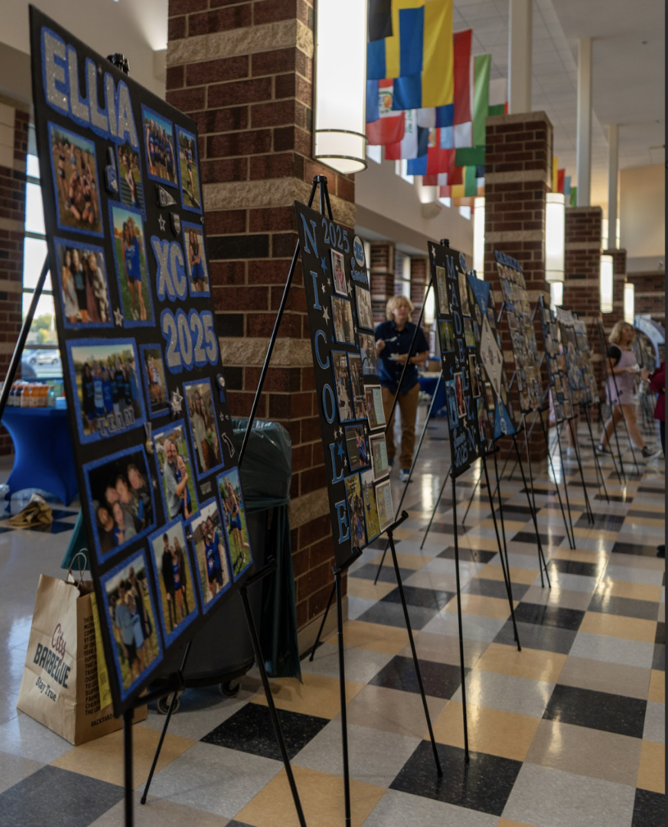 Senior boards made by the students, displayed for friends and family to see.